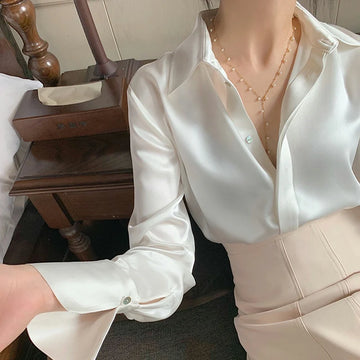 Pearl Grace Satin Blouse