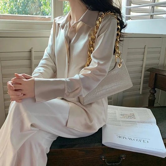 Pearl Grace Satin Blouse
