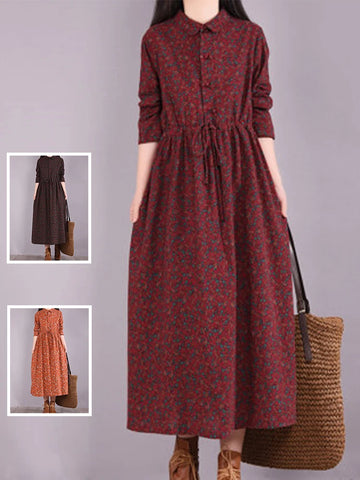 Ophelia Vintage Floral Midi Dress