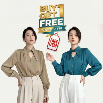 Satin Long Sleeve Button Blouse