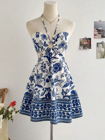 Amara Blue Porcelain Dress