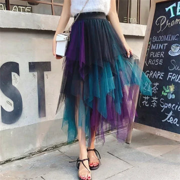 Ethereal Layers Tulle Midi Skirt